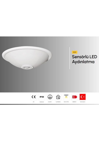 Led'Li Tavan Aydınlatma Sensörlü+Acil Durum Fonksiyonlu 12W Beyaz Işık fiyatları