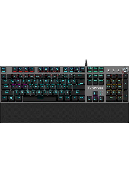 KB-R28 Blade Plus Siyah/Gümüş RGB Blue Switch Mekanik Oyuncu Klavye