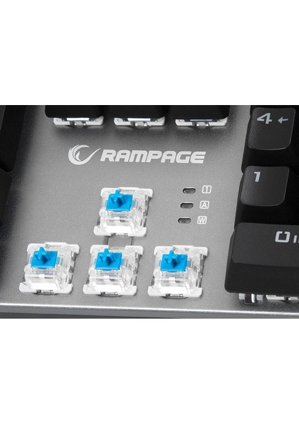 KB-R28 Blade Plus Siyah/Gümüş RGB Blue Switch Mekanik Oyuncu Klavye
