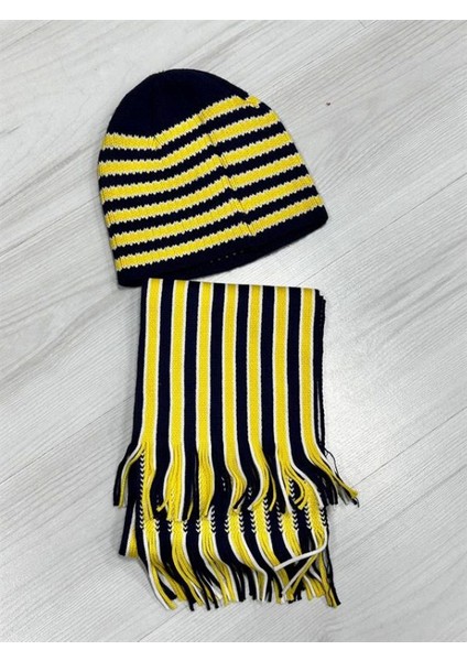 Taraftar Atkı Bere Sarı Lacivert