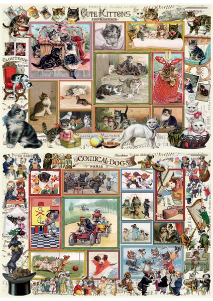 2x500 Parçalık Puzzle - Sevimli Kediler , Komik Köpekler 3611 fiyatları