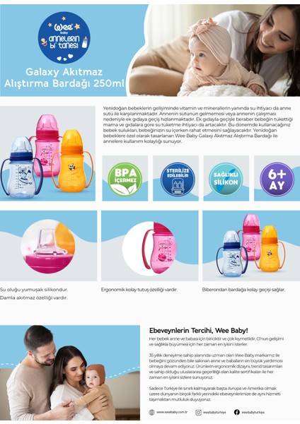 Akıtmaz Kulplu Pp Antikolik Bardak 250 Ml - Mavi