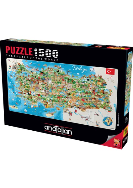1500 Parçalık Puzzle - Türkiye Haritası 3793
