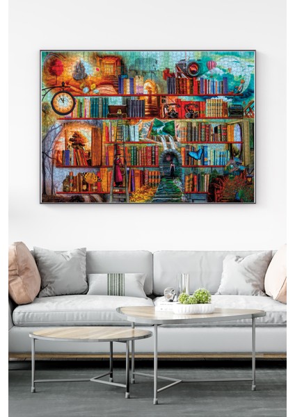 3000 Parçalık Puzzle Kitaplık Aile Bireyleri İçin Eğlenceli Aktivite modelleri