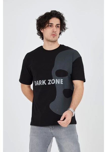 Erkek Baskılı T-Shirt - Siyah fırsatları