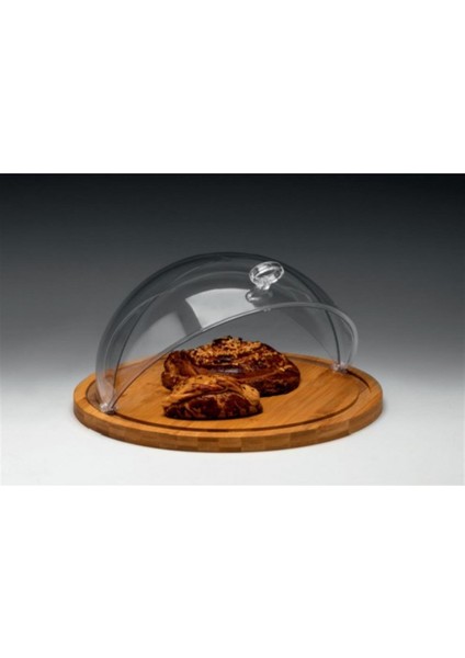 Ahşap Altlı Pc Rolltop Kapaklı Fanus