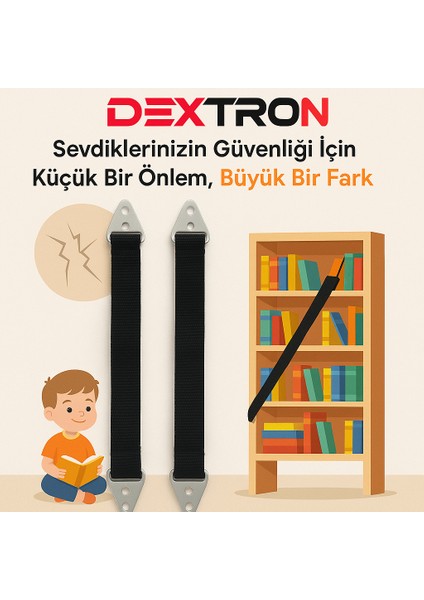 Mobilya Sabitleme Kemeri - Deprem Güvenliği İçin Ultra Dayanıklı, Kolay Kurulumlu Çocuk ve Ev Güvenlik Seti