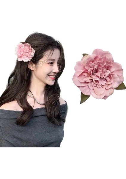 Kumaş Çiçek Köpekbalığı Klipsi Saç Tokası (Yurt Dışından)