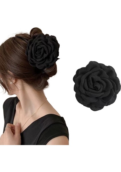 Kumaş Çiçek Köpekbalığı Klipsi Saç Tokası (Yurt Dışından)