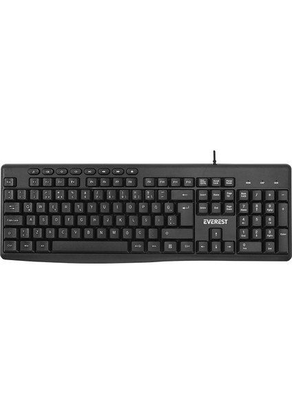 KB-619 Siyah-Gri USB 2 Metre Bakır Kablolu Q Multimedia Klavye