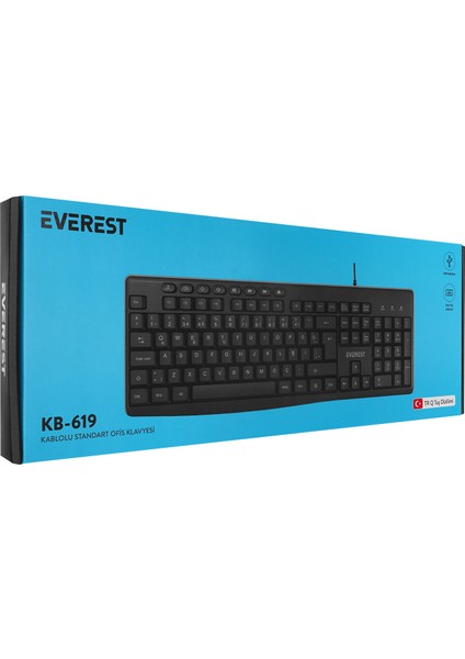 KB-619 Siyah-Gri USB 2 Metre Bakır Kablolu Q Multimedia Klavye