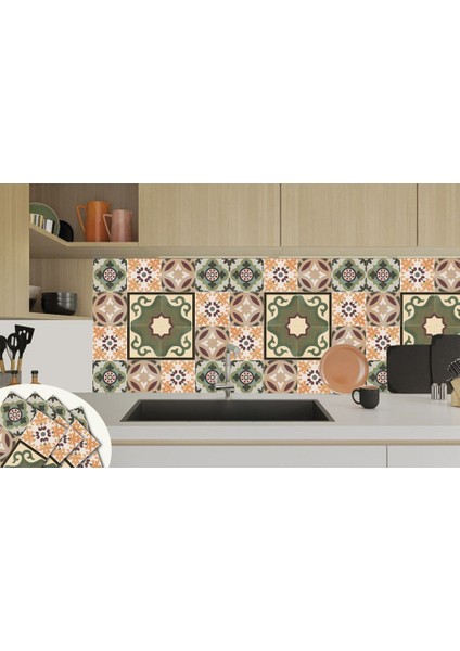 Kendinden Yapışkanlı Kafkas Desenli Pvc Karo 30X30 cm (33 Adet) 3m2