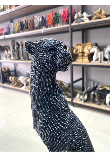 Dekoratif Çita Leopar Biblo Büst Heykel