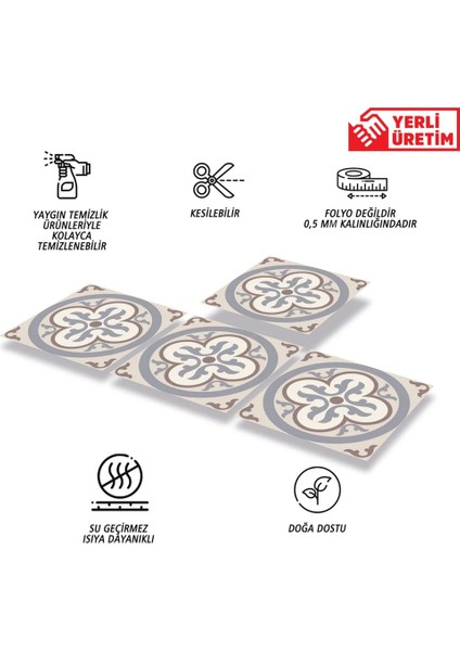 Kendinden Yapışkanlı Alaska 01 Desenli Pvc Karo 30X30 cm (33 Adet) 3m2