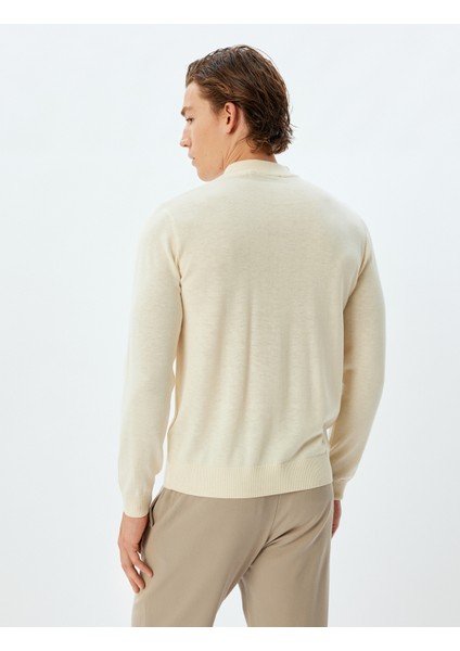 Triko Kazak Dik Yaka Basic Yün Karışımlı fırsatları