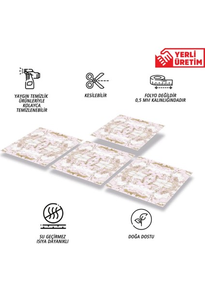 Kendinden Yapışkanlı Kesilebilir Mermer 012 Desenli Pvc Karo 30X30 cm (33 Adet) 3m2