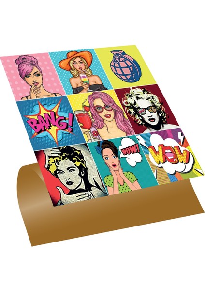 Kendinden Yapışkanlı Karma Pop Art Desenli Pvc Karo 30X30 cm (33 Adet) 3m2