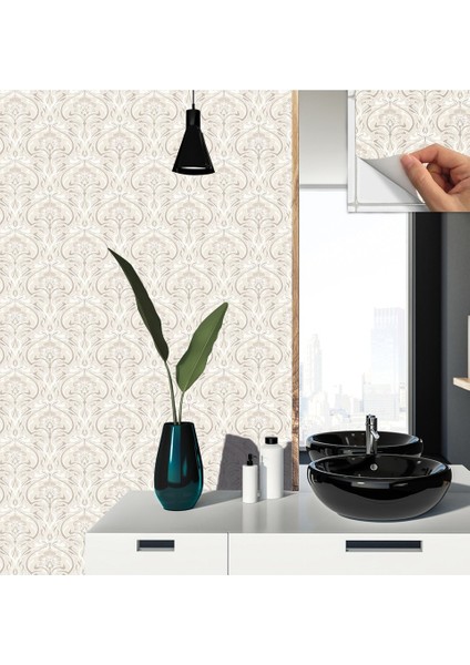 Kendinden Yapışkanlı Salon Çiçekli Desenli Pvc Karo 30X30 cm (33 Adet) 3m2