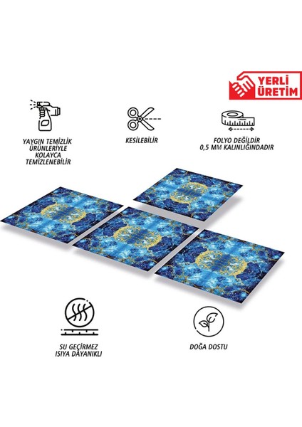 Kendinden Yapışkanlı Silinebilir Mermer 004 Desenli Pvc Karo 30X30 cm (33 Adet) 3m2