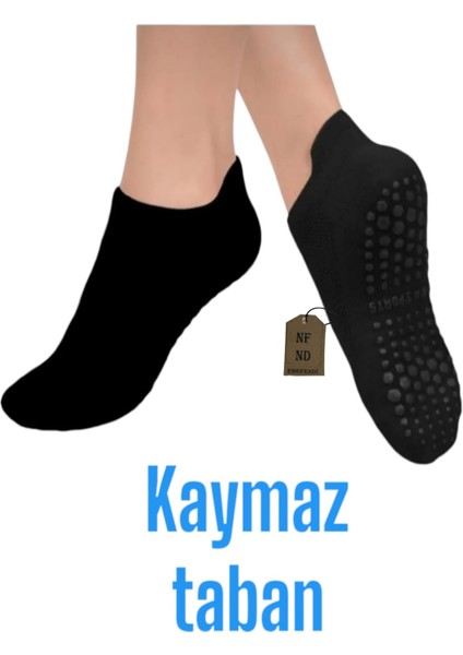 Yoga Çorabı 2 Çift Pilates Tavaf Kaymaz Silikon Taban Pamuklu Kadın Çorabı Dikişsiz Siyah Beyaz modelleri