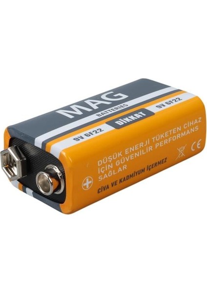 Mag Batteries Mg-9 Çinko Karbon 9 Volt Pil (10'lu Paket)