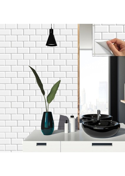 Kendinden Yapışkanlı Metro Karo Desenli Kesilebilir Pvc Karo 30X30 cm (33 Adet) 3m2
