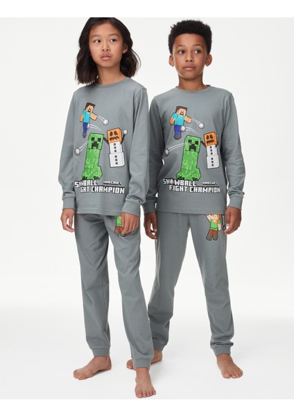 Minecraft™ Temalı Pijama Takımı (3-16 Yaş)