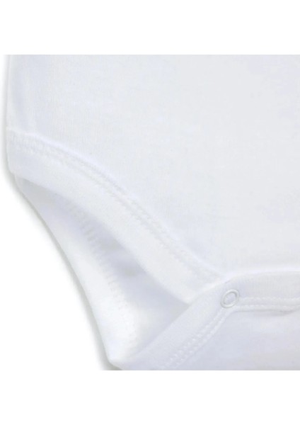 %100 Pamuklu Çıtçıtlı Kısa Kol Bebek Body 3lü Set Unisex