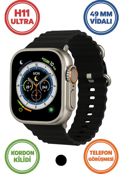 Smard Watch H11 Ulta 49MM Metal Kasa Akıllı Saat Çift Kordonlu