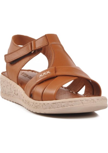 9216 Z Taba Deri Kadın Sandalet