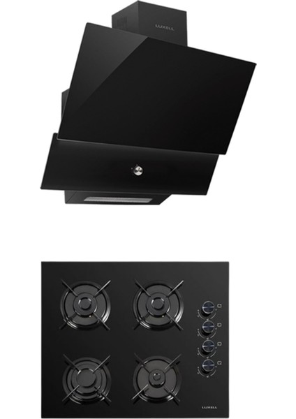 2 Li Siyah Cam Set (Davlumbaz-Ankastre Ocak)