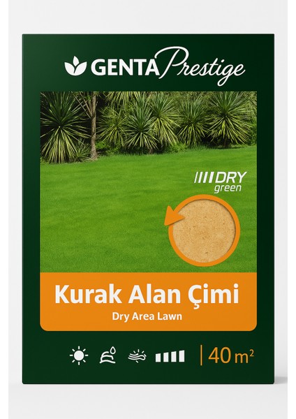 Prestige Kurak Alan Çimi | 40 M² | Suya Dayanıklı Çim Tohumu | Düşük Sulama Ihtiyacı