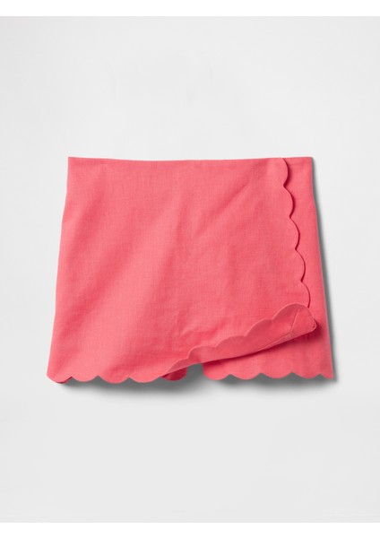 Kız Çocuk Pembe Keten Pamuk Karışımlı Şort fiyatları