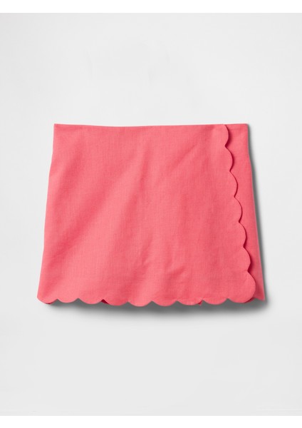 Kız Çocuk Pembe Keten Pamuk Karışımlı Şort fırsatları