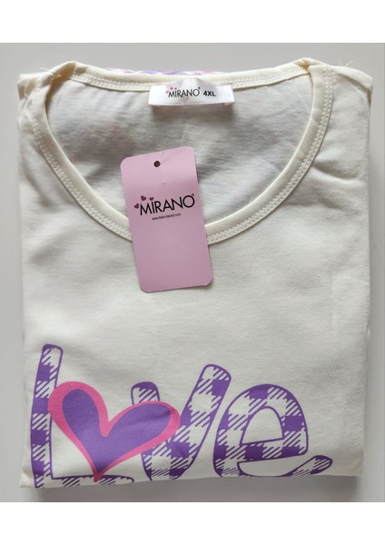 Battal Beden Pamuklu Kısa Kollu Anne Pijama Takımı 6622