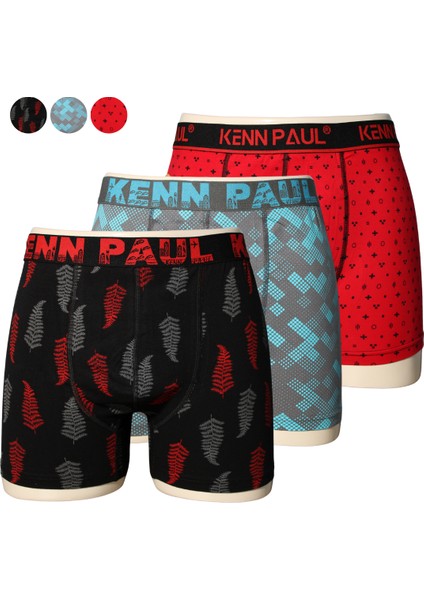 3'lü Boxer 3xl–6xl Büyük Beden – Desenli, Yumuşak Pamuk