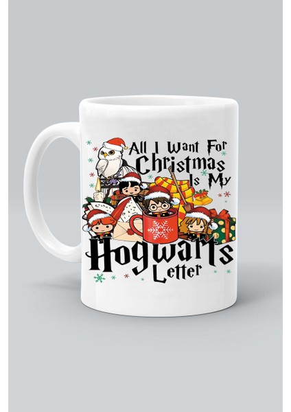 Hogwarts Harry Karakter Noel Yılbaşı Yeni Yıl Tasarım Baskılı Beyaz Klasik Kupa Bardak