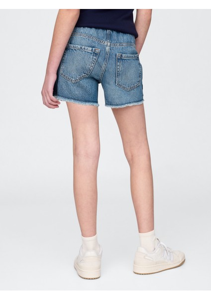 Kız Çocuk Mavi Low Rise Easy Denim Şort modelleri