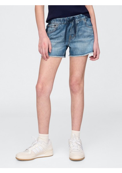 Kız Çocuk Mavi Low Rise Easy Denim Şort fırsatları