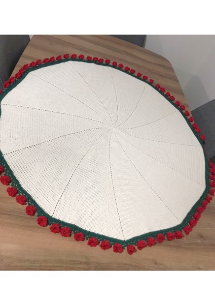 Gül Demeti Şeklinde Büyük Şal 104 cm (Anneler Günü Veya Çeyiz) Koton Pamuk Ip El Emeği fiyatları