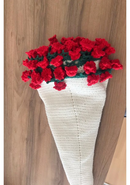 Gül Demeti Şeklinde Büyük Şal 104 cm (Anneler Günü Veya Çeyiz) Koton Pamuk Ip El Emeği modelleri