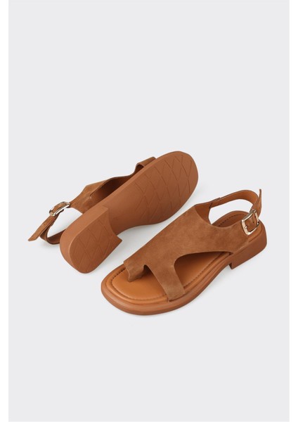 Taba Deri Kadın Parmak Arası Sandalet modelleri