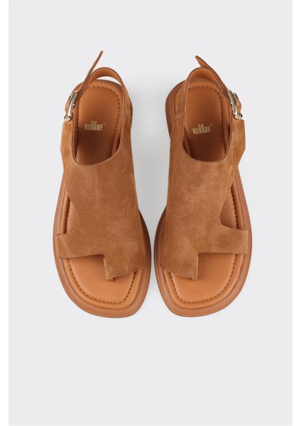 Taba Deri Kadın Parmak Arası Sandalet fırsatları