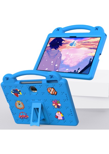 Honor Pad 9 Tablet Kılıfı Için Çizilmez Eva Sevimli Desenler Kickstand Kapağı ve Saplı-Gök Mavisi (Yurt Dışından) fırsatları