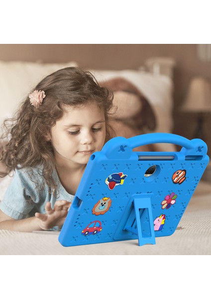 Honor Pad 9 Tablet Kılıfı Için Çizilmez Eva Sevimli Desenler Kickstand Kapağı ve Saplı-Gök Mavisi (Yurt Dışından) indirimleri