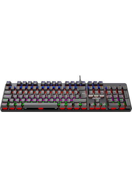 Kb-Mk1 Lumos Siyah USB Rainbow Aydınlatmalı Blue Switch Full Anti-Ghosting Mekanik Gaming Oy