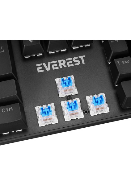 Kb-Mk1 Lumos Siyah USB Rainbow Aydınlatmalı Blue Switch Full Anti-Ghosting Mekanik Gaming Oy