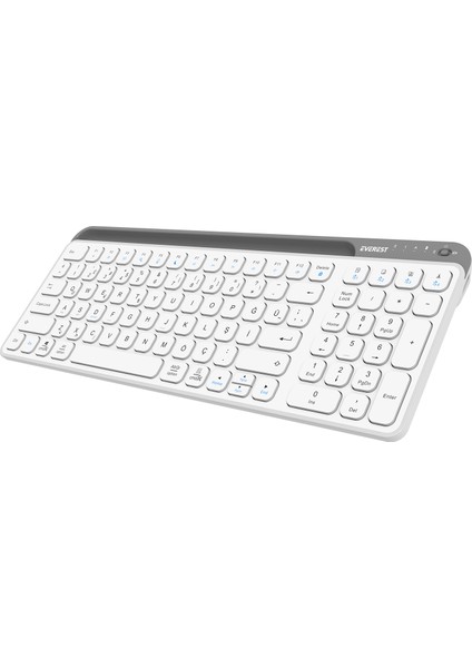 KB-BT90 Beyaz/gri Bluetooth+ 2.4ghz Telefon Tablet Standlı Şarjlı Q Mac/win/android/ıos Uyum