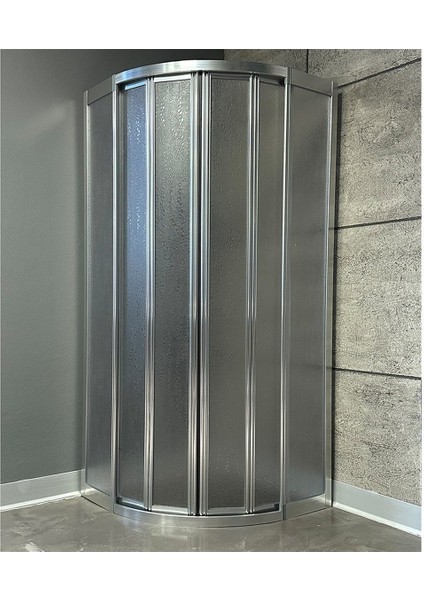 Duşakabin Krom Oval Mika Camlı 80X80 (Teknesiz)
