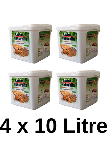 Klasik, Ceviz Kabuğundan Yapılmış Doğal Kedi Kumu 4'lü: Tozsuz, Kokusuz, %100 Organik, 4X10 Litre